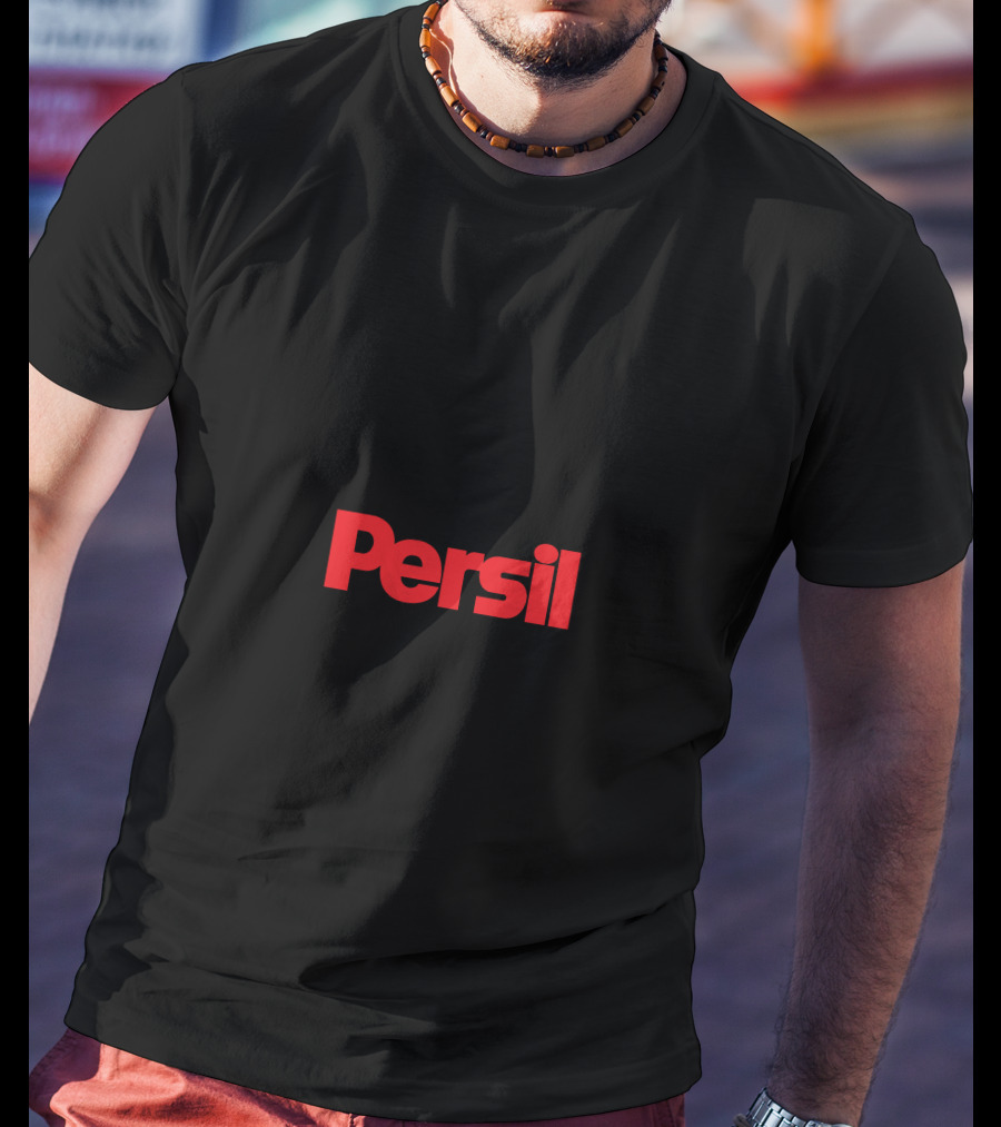 Persil Red Bold Text Black Background Iconic Laundry Detergent T-Shirt