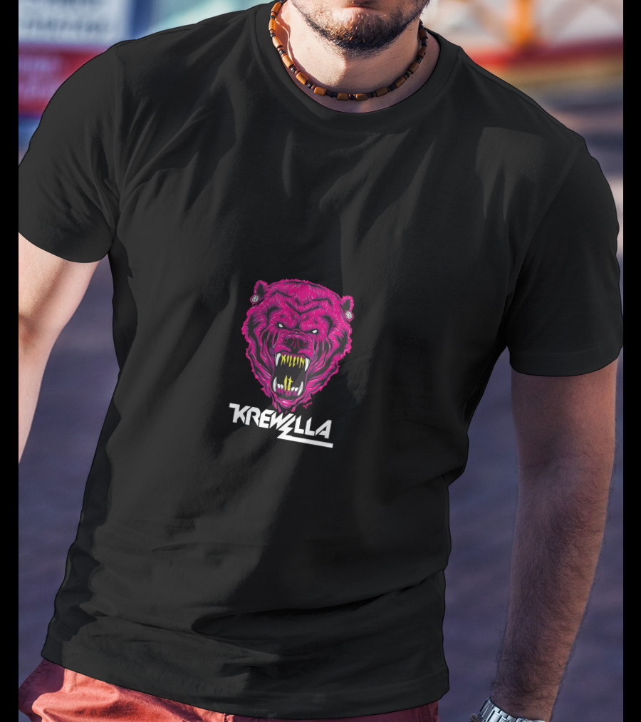 Krewella Fierce Neon Bear Head T-Shirt