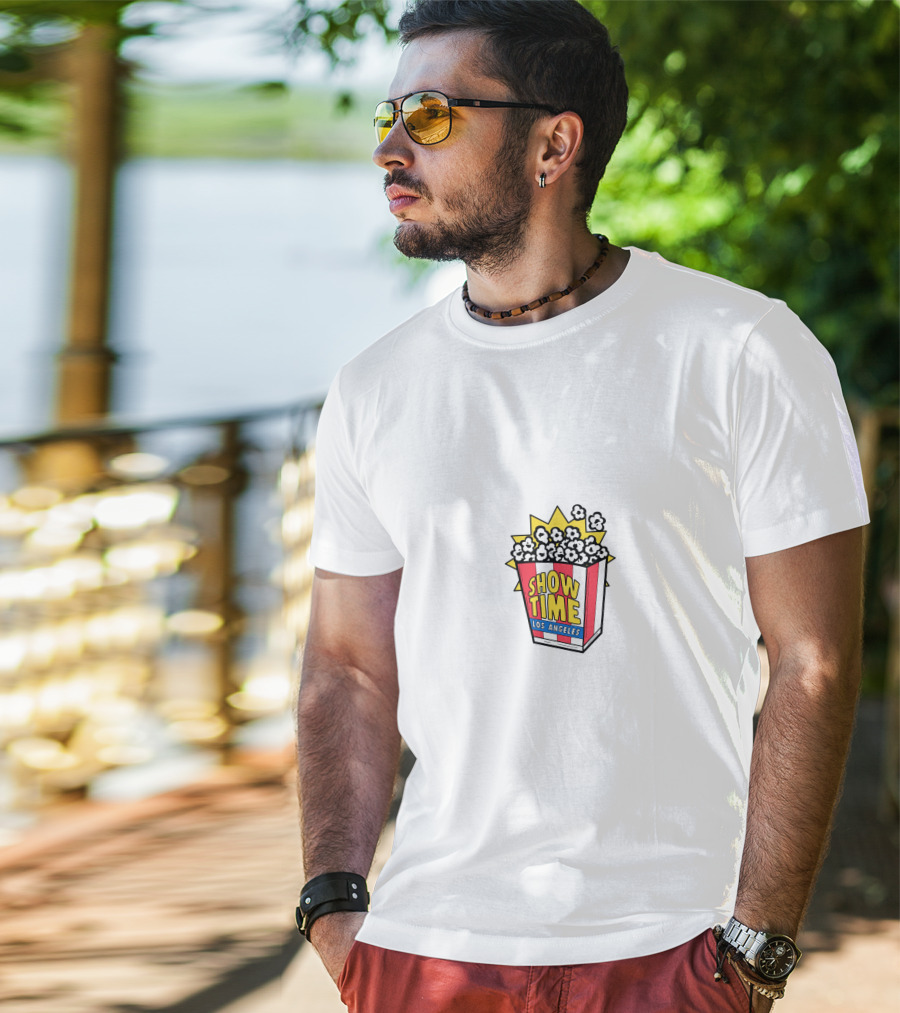 SHOW TIME LOS ANGELES Bawskee Popcorn T-Shirt