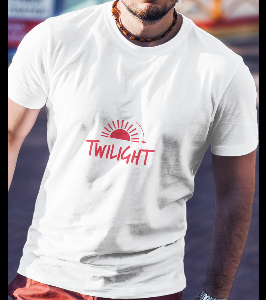 TWILIGHT Sunset Symbol With Red Sun Arrows And Rays T-Shirt