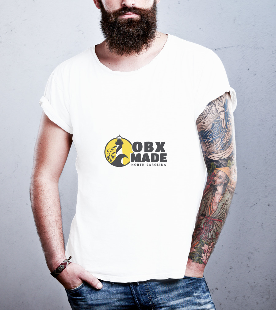 OBX Made North Carolina Lighthouse Wave Badge T-Shirt