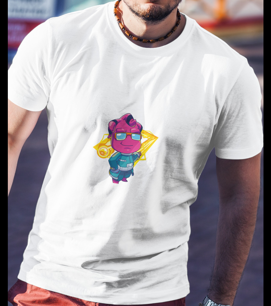 Jawsh Mi Token Character With Sunglasses And Yellow Star Background T-Shirt