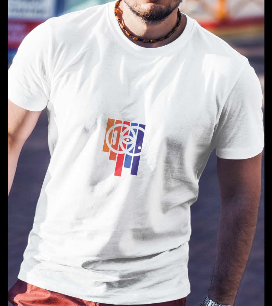 IDKHOW Eye Stripes Red Blue Orange T-Shirt