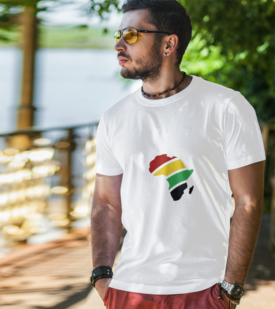 African Map Red Yellow Green Black T-Shirt