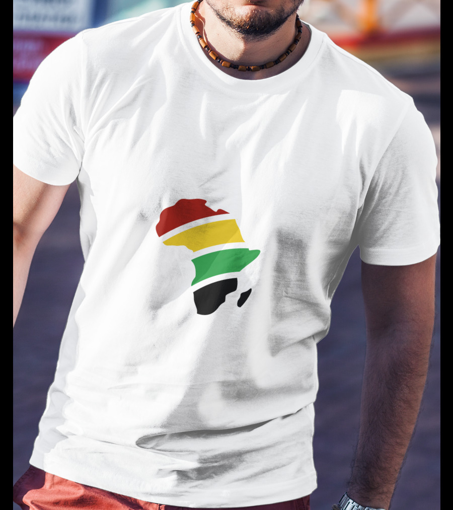 African Map Red Yellow Green Black T-Shirt