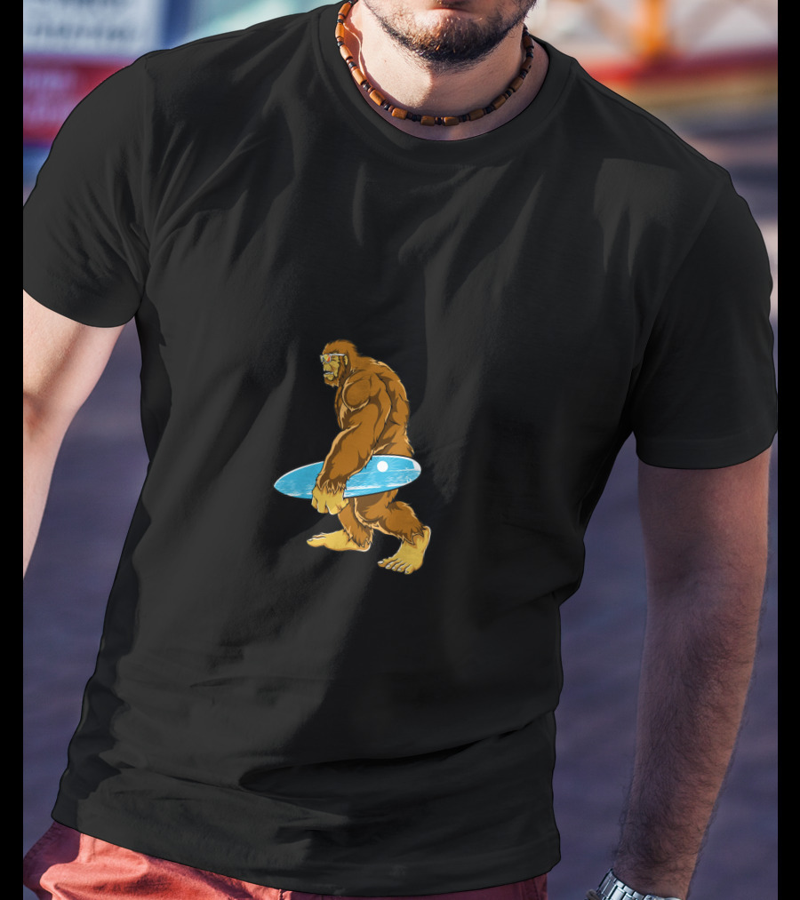 Bigfoot Surfing Hawaiian T-Shirt