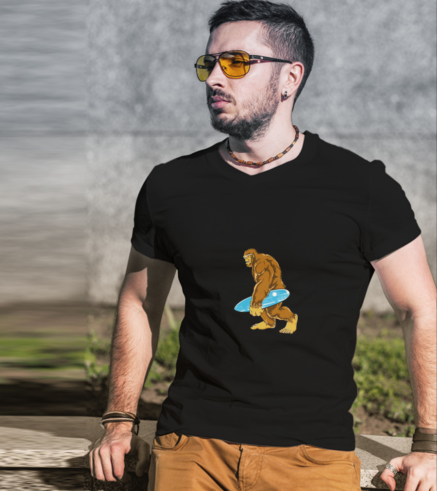 Bigfoot Surfing Hawaiian T-Shirt