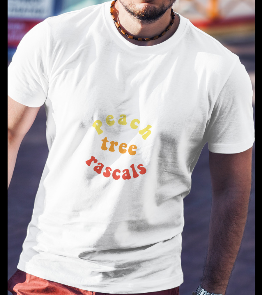 Peach Tree Rascals Colorful Text Motif T-Shirt