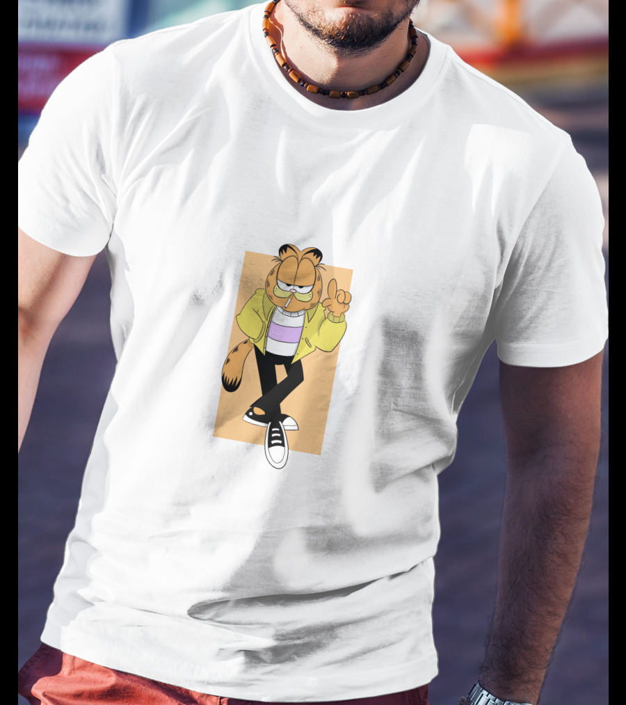 Garfield Cool Pose In Sneakers And Jacket T-Shirt