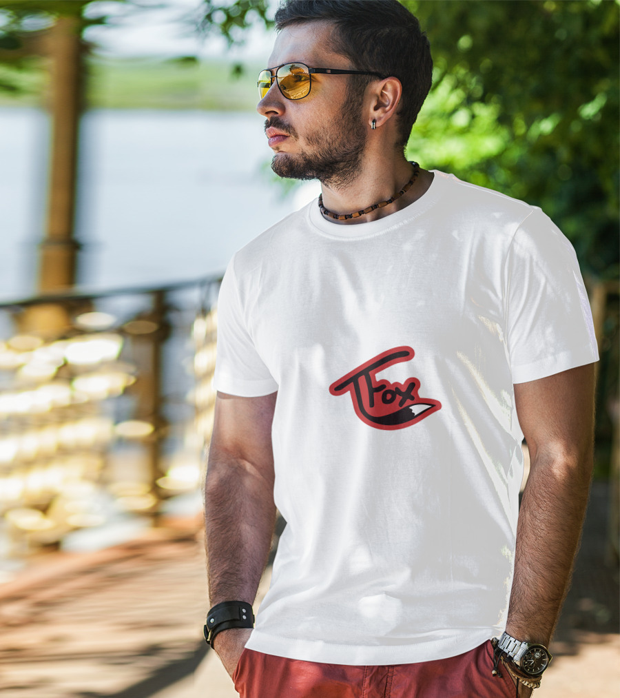 TFox Red And Black Logo With Fox Tail Detail T-Shirt