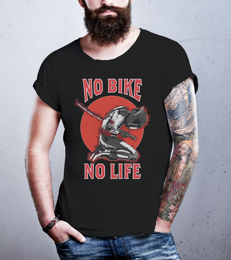 No Bike No Life Knight USA T-Shirt
