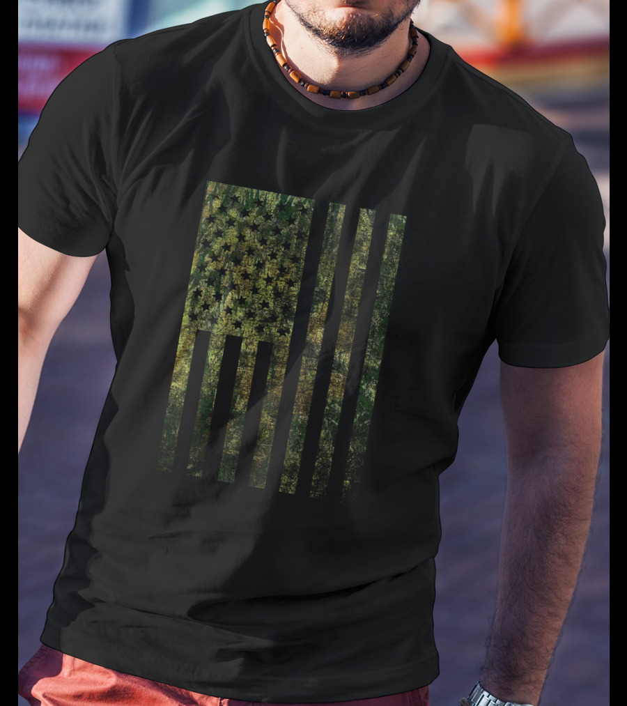Bike Knight Outdoors American Camo Flag T-Shirt