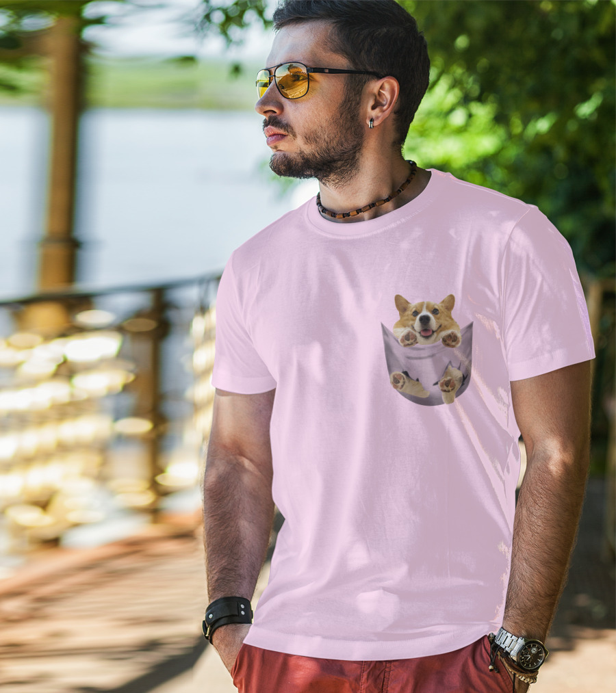 Lovely Corgi Pocket Pal T-Shirt