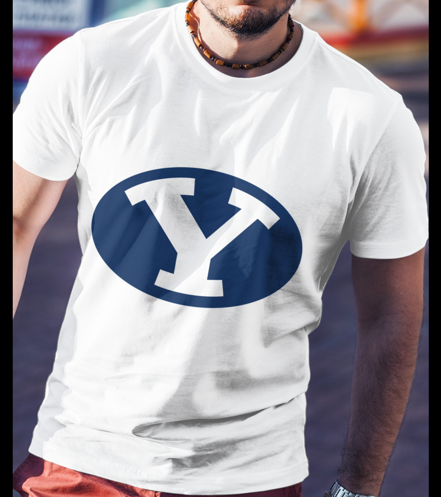 Brigham Young Cougars Y Logo Blue Oval T-Shirt