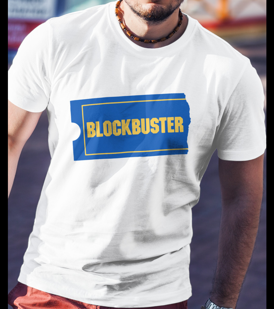 Blockbuster Blue Ticket Logo Nostalgia T-Shirt