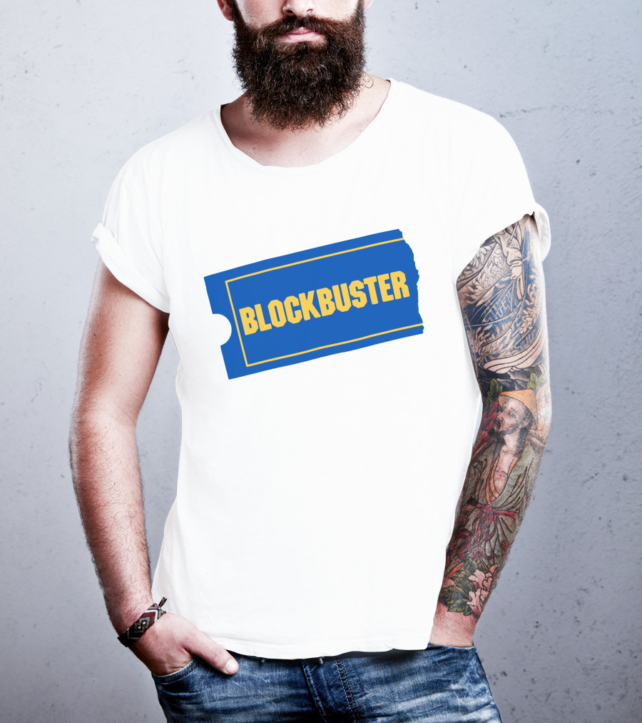 Blockbuster Blue Ticket Logo Nostalgia T-Shirt