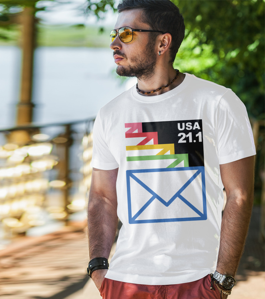 USA 21.1 Envelope Crop Top USPS Merch T-Shirt