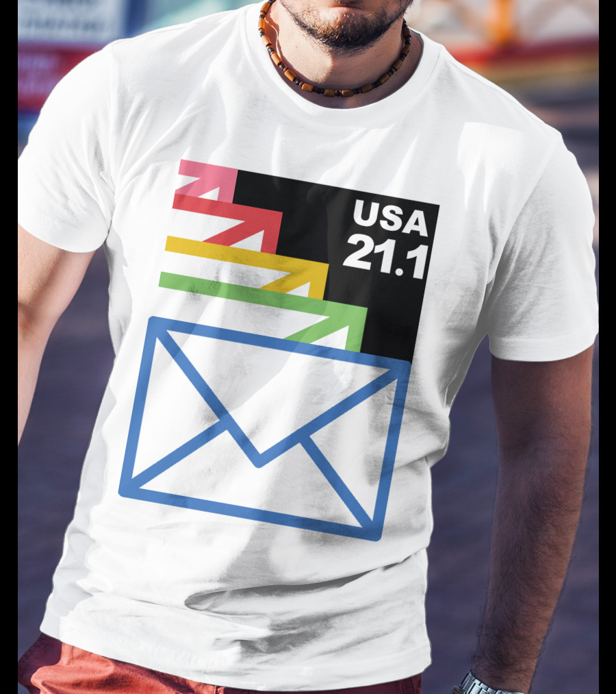 USA 21.1 Envelope Crop Top USPS Merch T-Shirt