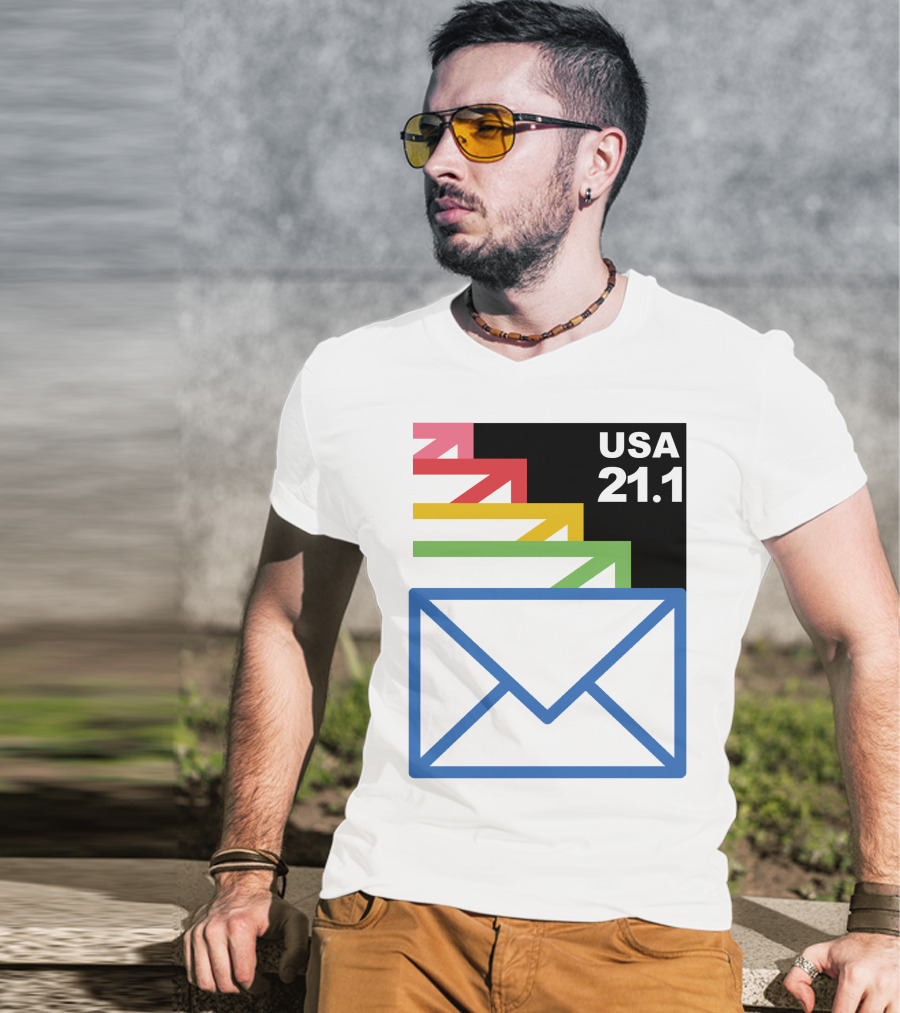 USA 21.1 Envelope Crop Top USPS Merch T-Shirt