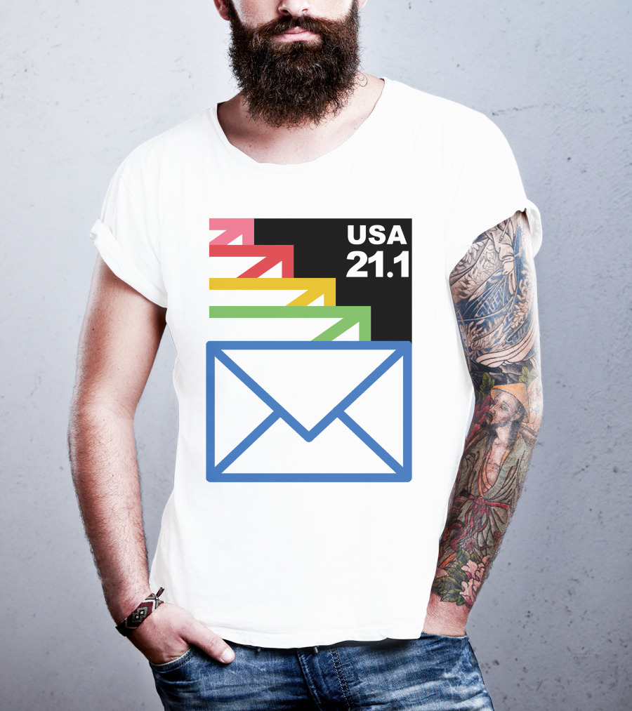 USA 21.1 Envelope Crop Top USPS Merch T-Shirt