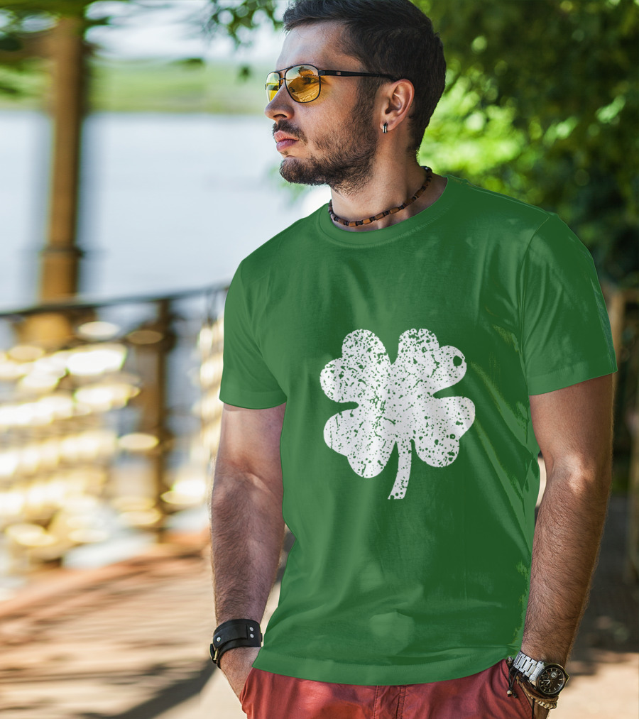 Four Leaf Clover St. Patrick's Day Green Lucky Charm T-Shirt