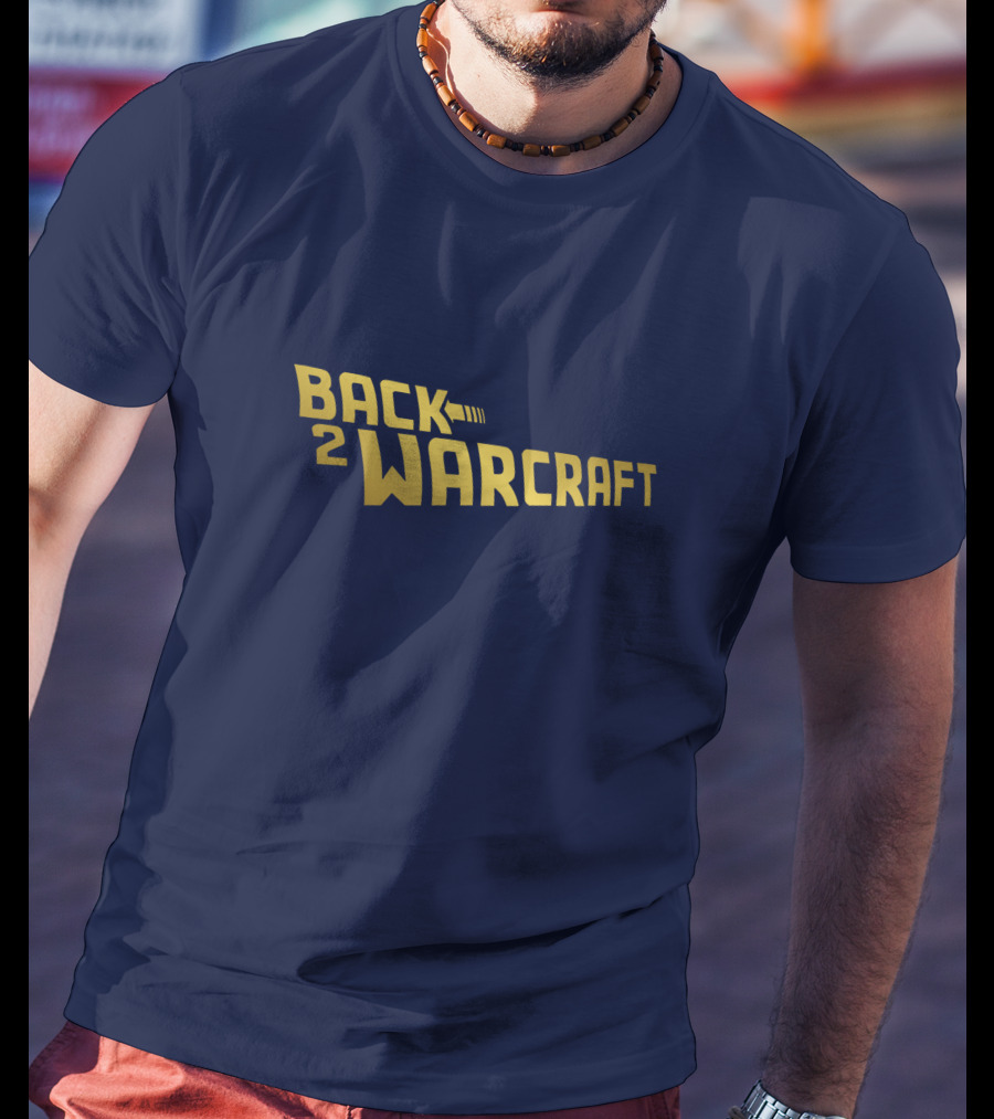 Back2Warcraft B2W Back To Warcraft Gold Text T-Shirt
