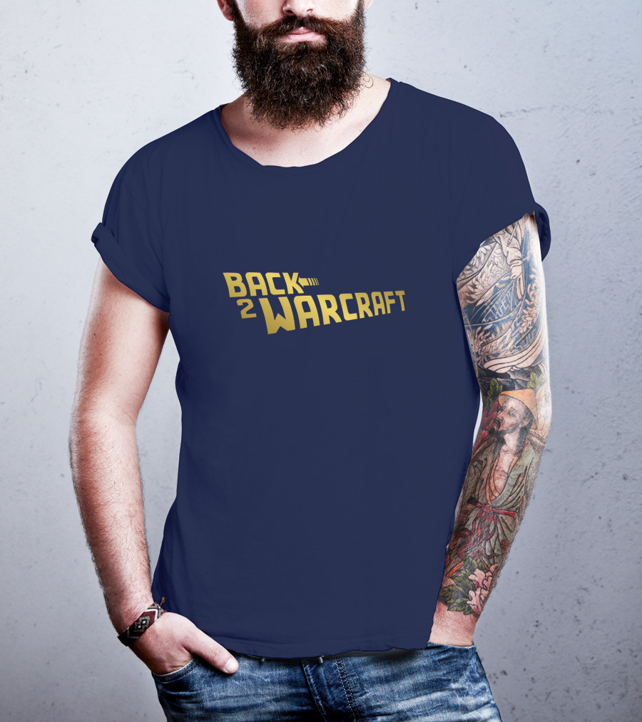 Back2Warcraft B2W Back To Warcraft Gold Text T-Shirt