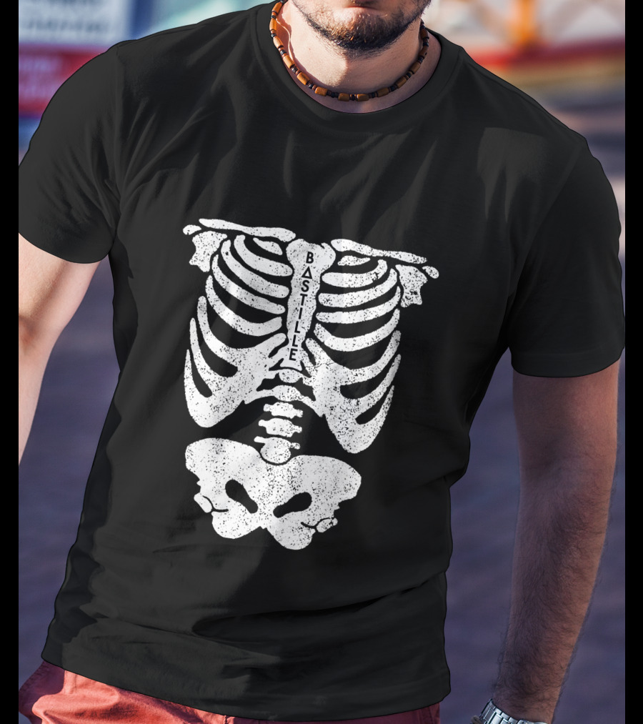 Bastille Flaws Rewind Skeleton Merch T-Shirt