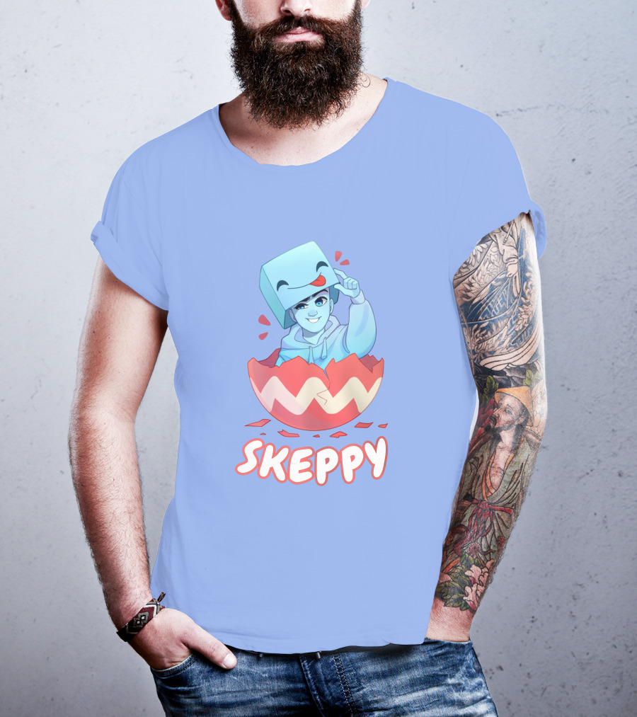 Skeppy Easter Merch Skeppy Egg Character In Red Cracked Shell T-Shirt