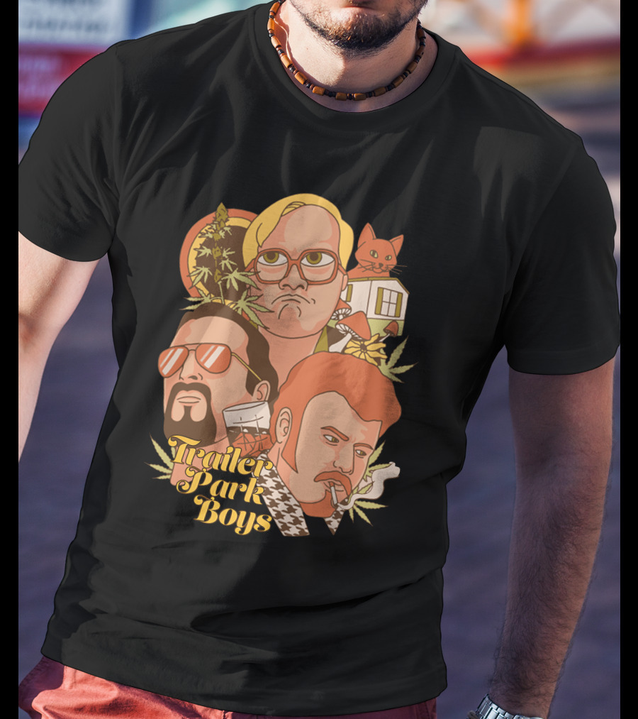 Trailer Park Boys Cannabis Cat Cartoon Trio T-Shirt