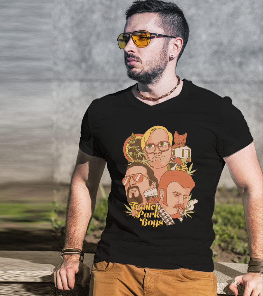 Trailer Park Boys Cannabis Cat Cartoon Trio T-Shirt