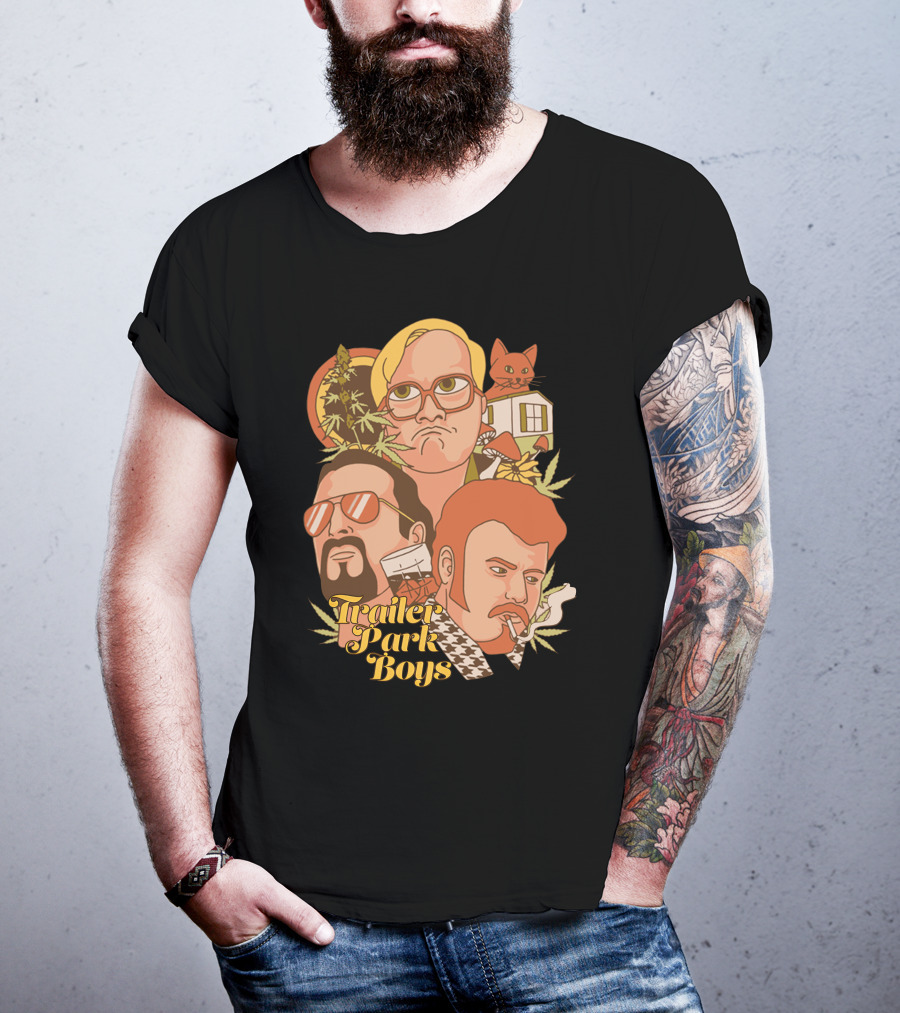 Trailer Park Boys Cannabis Cat Cartoon Trio T-Shirt