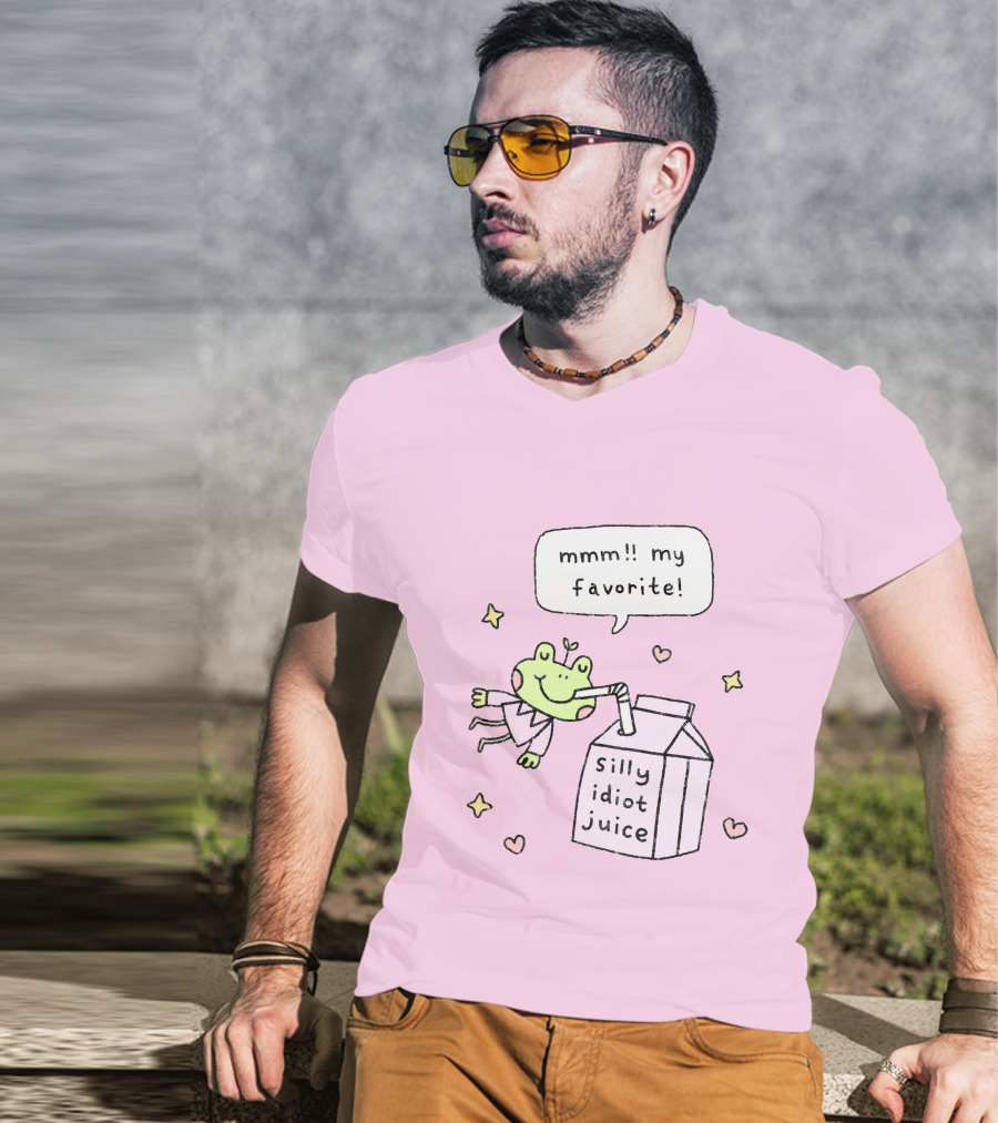 Mmm My Favorite Silly Idiot Juice Frog With Stars And Hearts T-Shirt