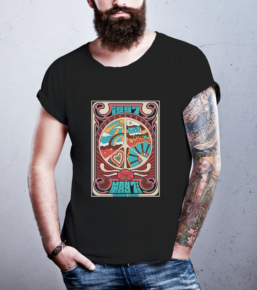 1997 Peace Love May 7 Newport Beach T-Shirt