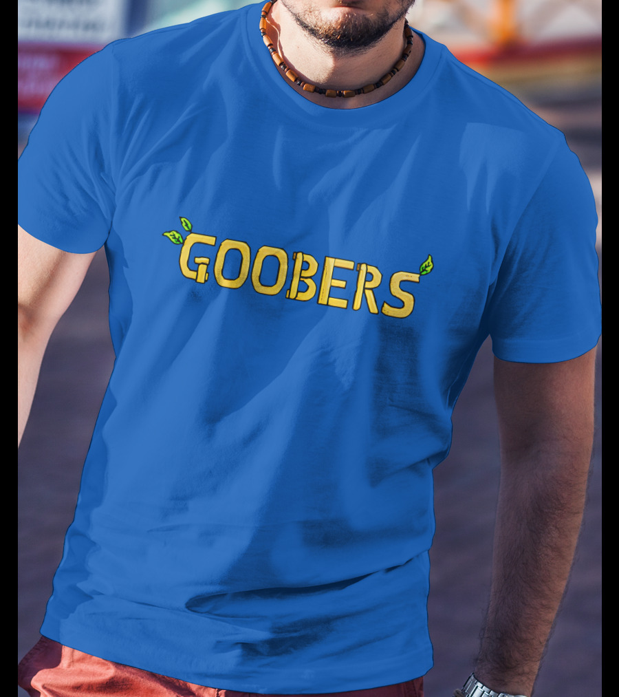 GOOBERS Nature Inspired Typography With Leaves T-Shirt