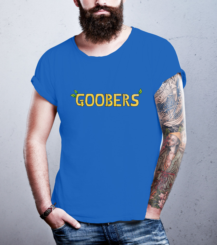 GOOBERS Nature Inspired Typography With Leaves T-Shirt