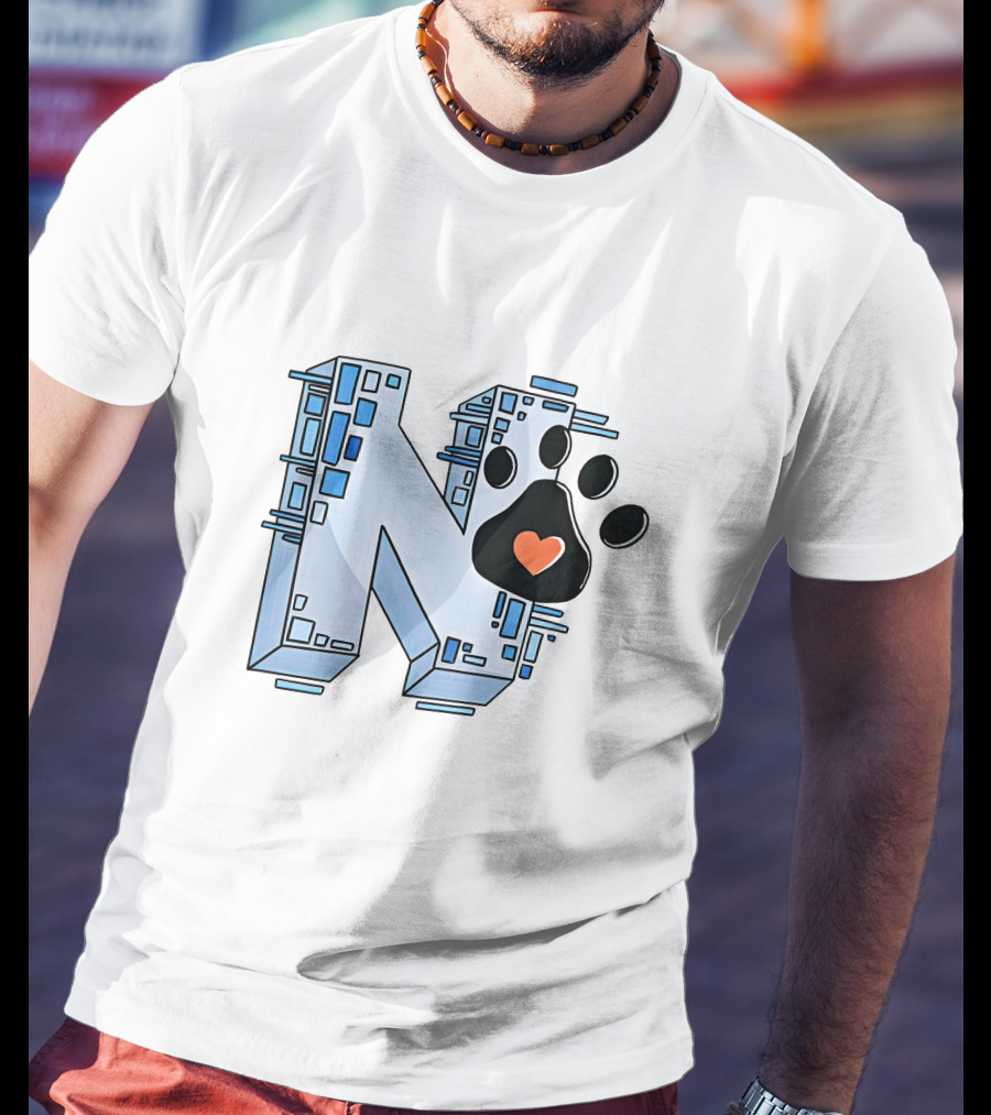 Noelle's Merch Store Initial N With Paw Print And Heart T-Shirt
