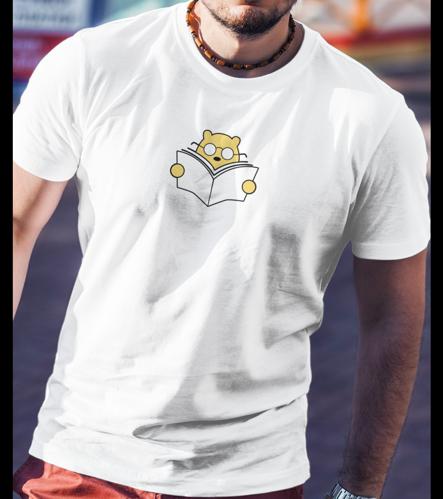 Bad News Bears Reading Cartoon Bear With Glasses T-Shirt