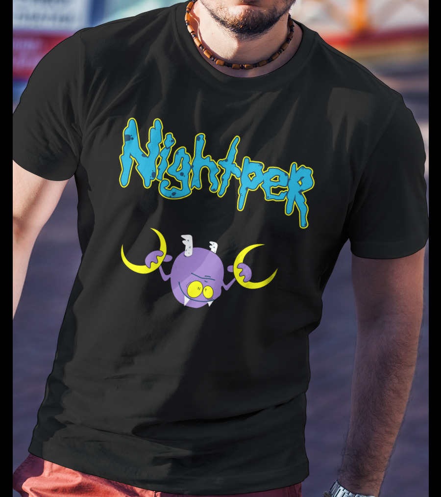 Shop The Nightper Perth Tanapon Merch Store Featuring Playful Cartoon Creature T-Shirt
