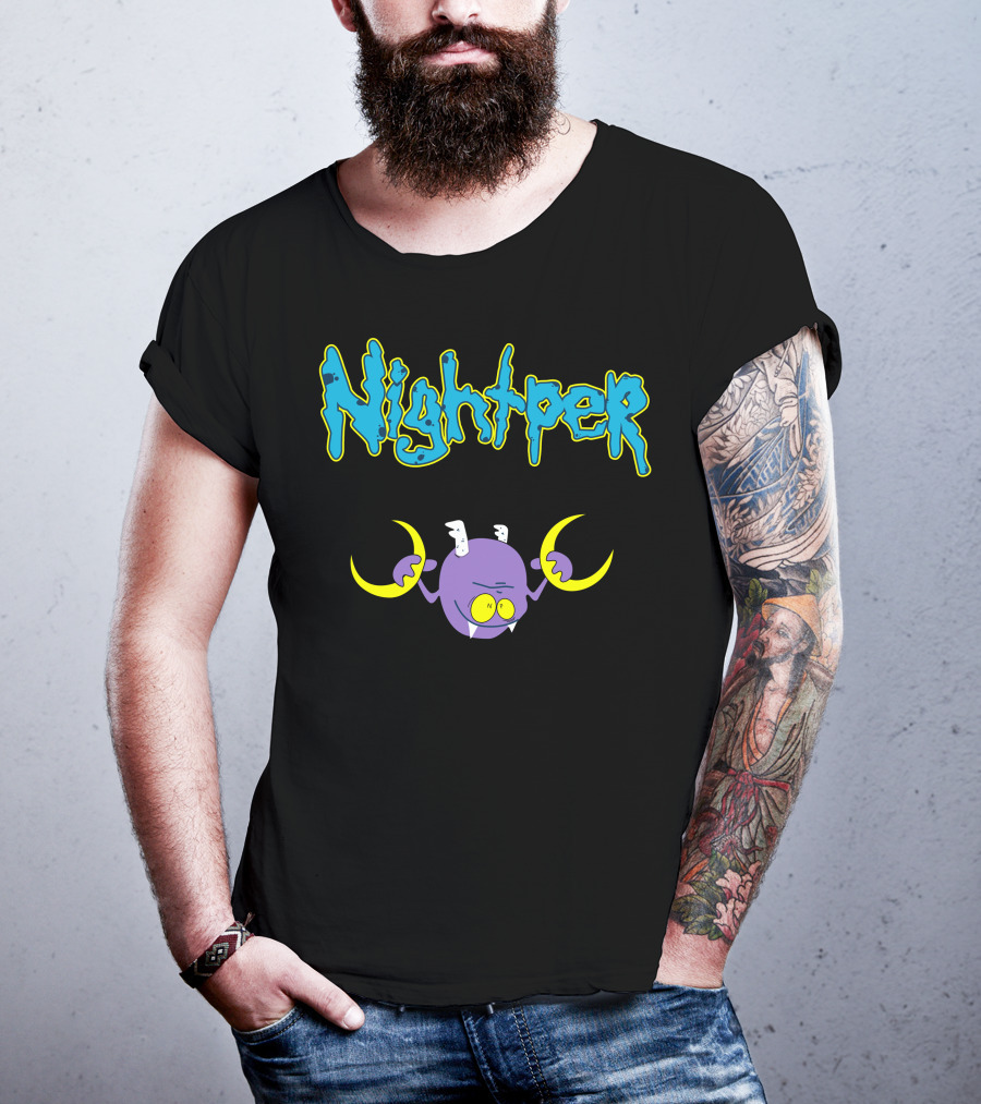 Shop The Nightper Perth Tanapon Merch Store Featuring Playful Cartoon Creature T-Shirt