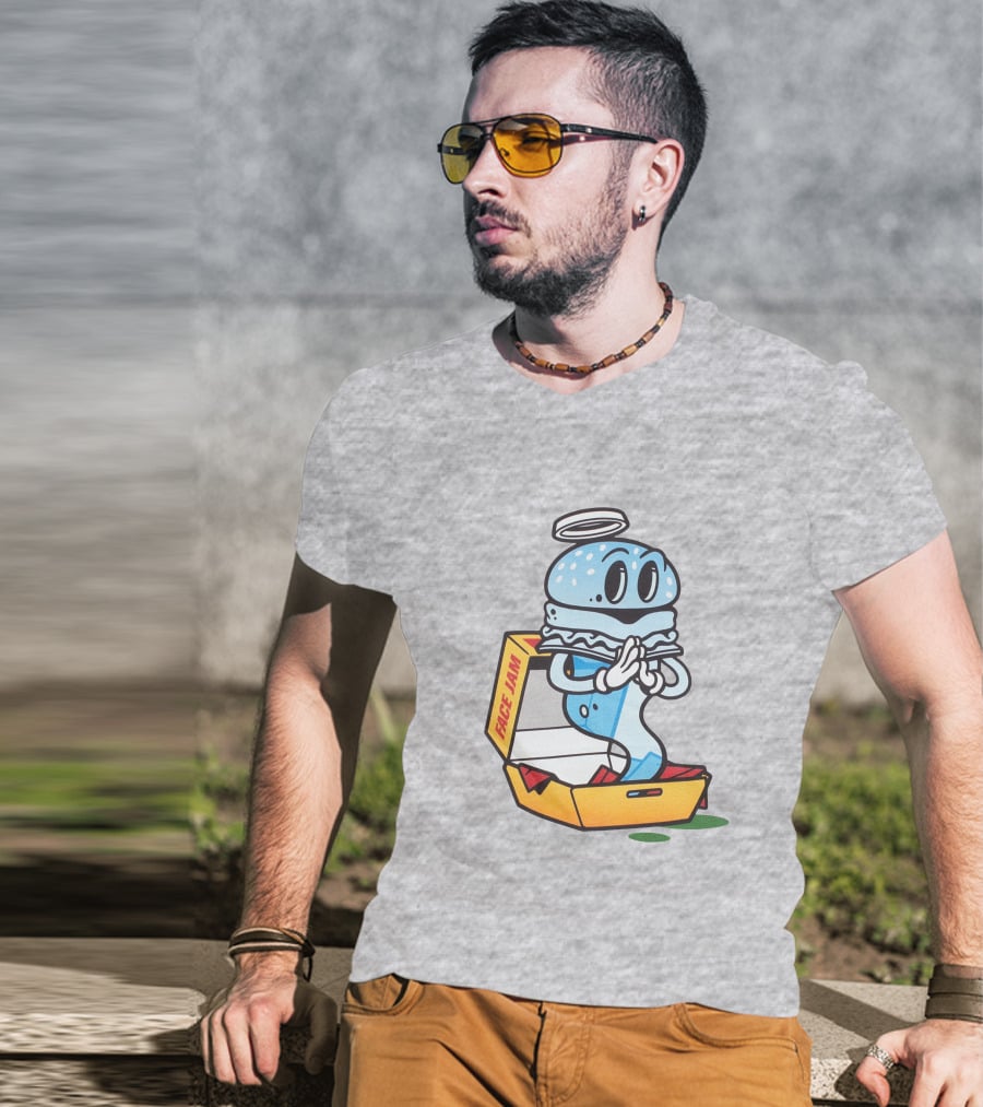 Face Jam Ghost Kitchen Halo Burger Spirit T-Shirt