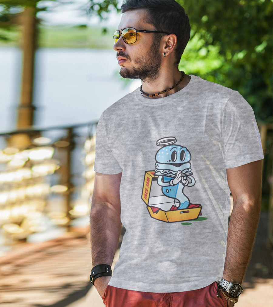 Shop Face Jam Merch Store FaceJamPod Cartoon Pizza Box Character T-Shirt