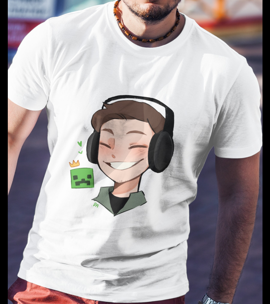 Sam Awesamdude Merch Handsamdude Pixel Crown Headphones Smile T-Shirt