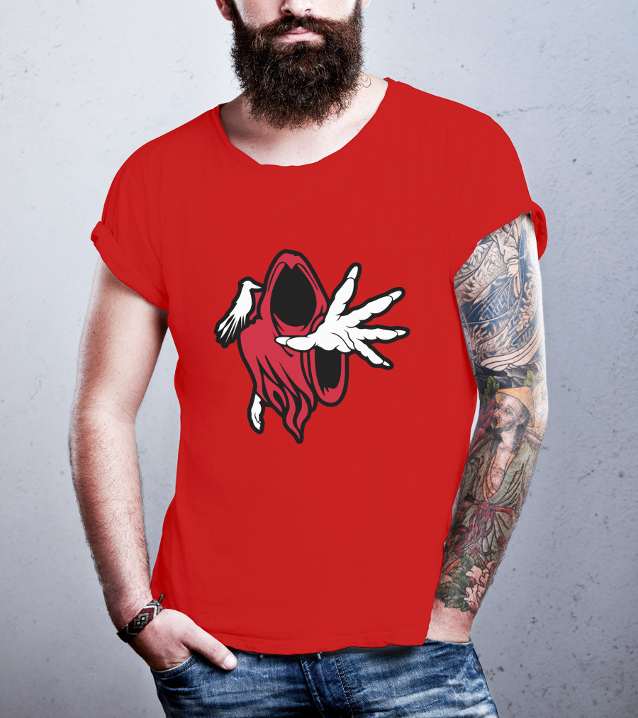 Psychopathic Merch Hell's Pit Wraith Iconic Red And White Hooded Figure T-Shirt