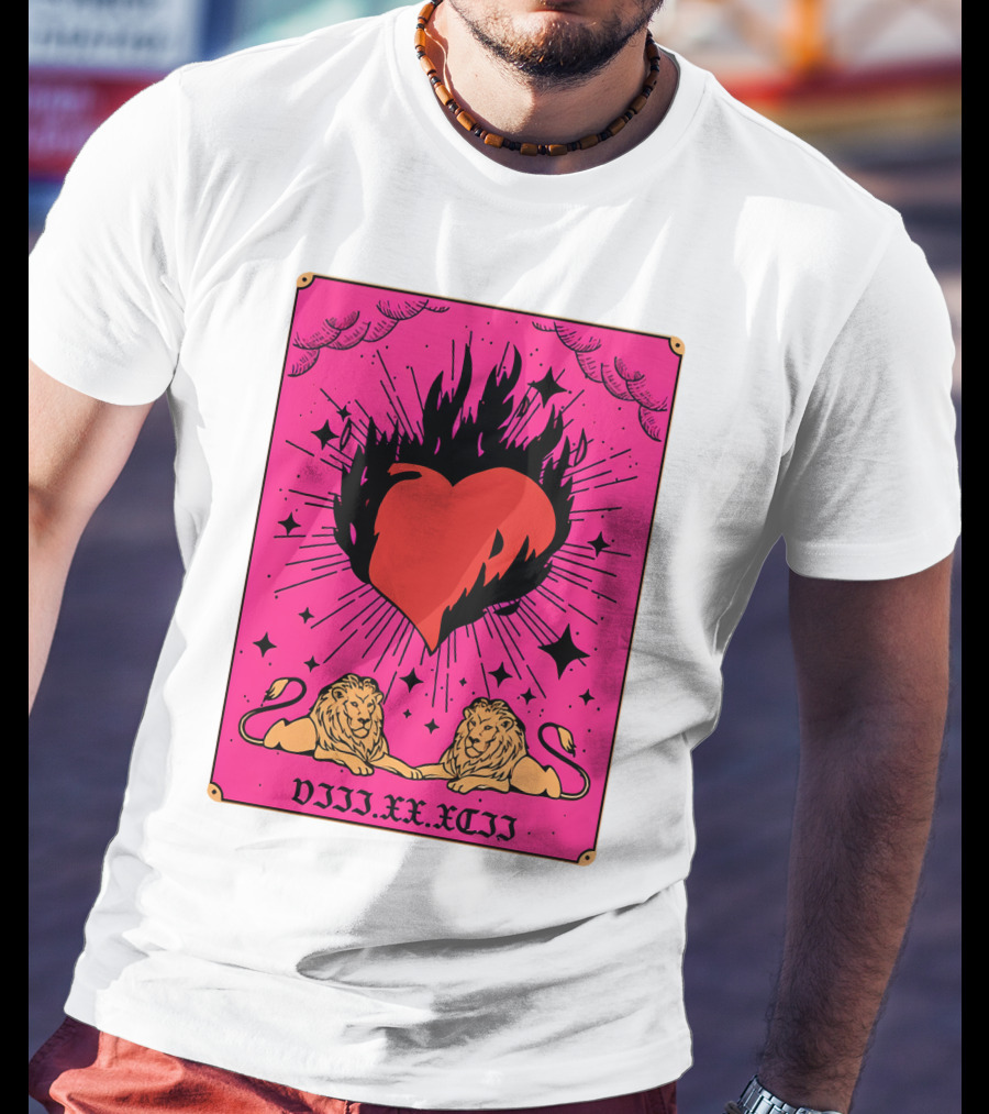 Demi Lovato Burning Heart Pink Lions VIII.XX.XCII T-Shirt