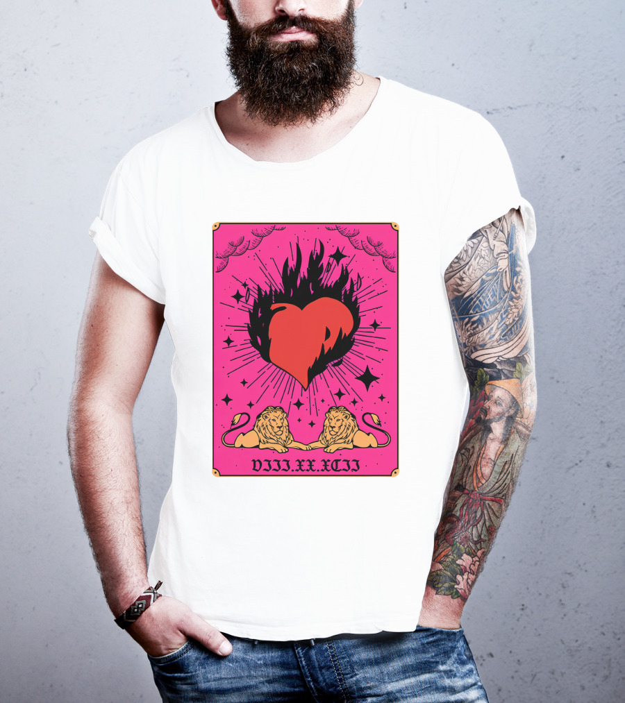 Demi Lovato Burning Heart Pink Lions VIII.XX.XCII T-Shirt