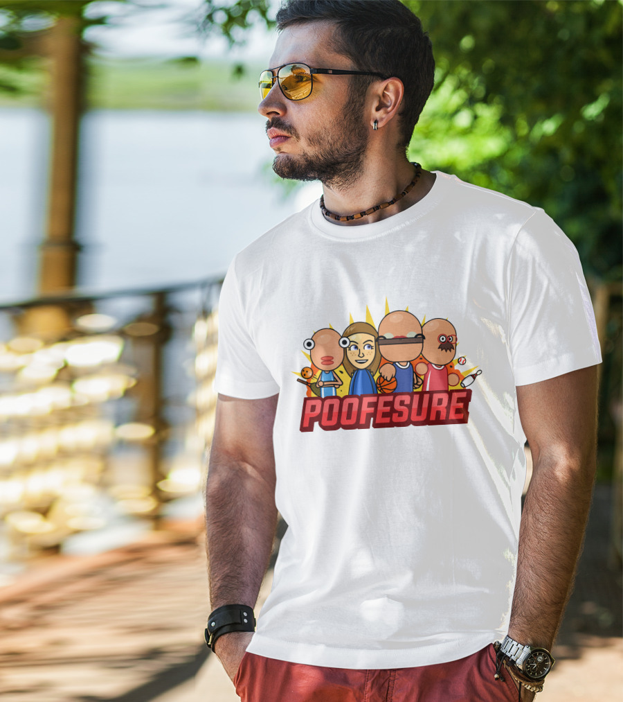 Poofesure Cartoon Characters Baseball Bowling Basketball Gaming Collection T-Shirt