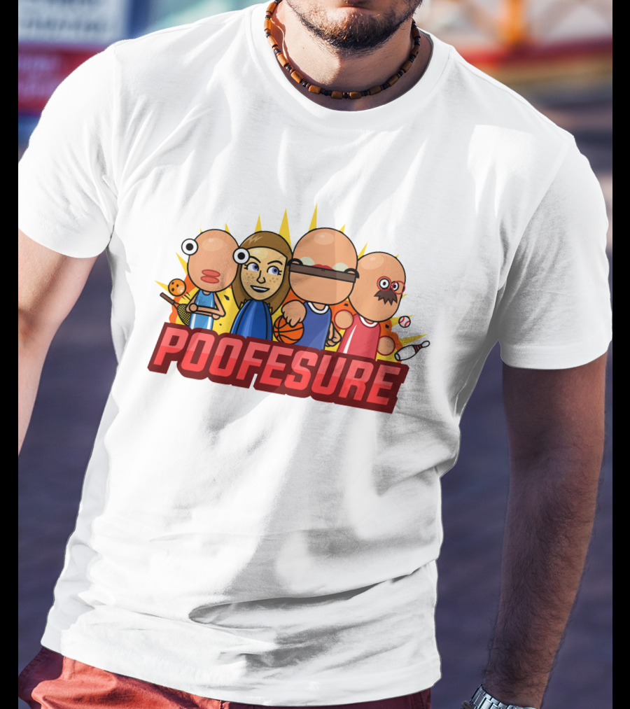 Poofesure Cartoon Characters Baseball Bowling Basketball Gaming Collection T-Shirt
