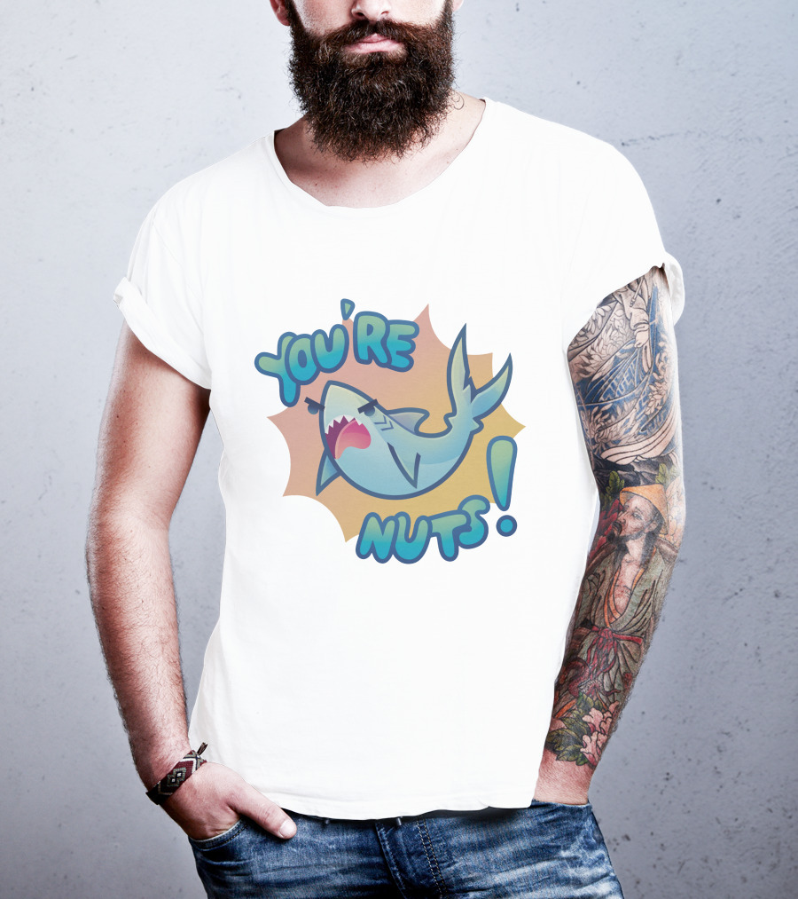 You're Nuts Shark Cartoon T-Shirt
