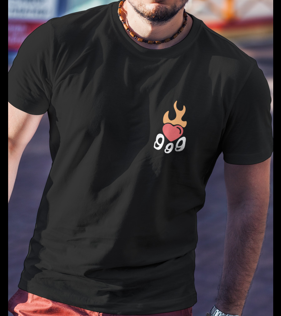 999 Club Flaming Heart Logo Juice Wrld Merch Store T-Shirt
